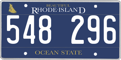 RI license plate 548296