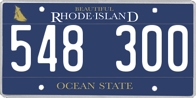 RI license plate 548300