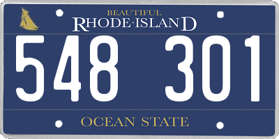 RI license plate 548301