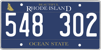 RI license plate 548302