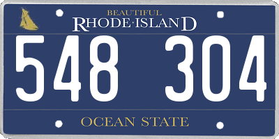 RI license plate 548304