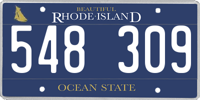 RI license plate 548309
