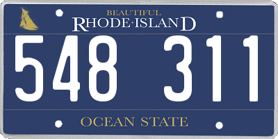 RI license plate 548311