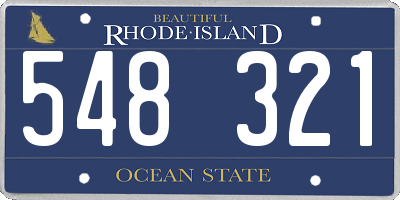 RI license plate 548321