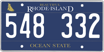 RI license plate 548332