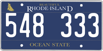 RI license plate 548333