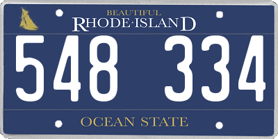 RI license plate 548334