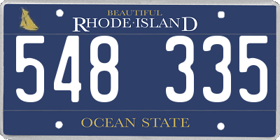 RI license plate 548335