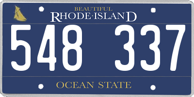 RI license plate 548337