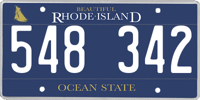 RI license plate 548342