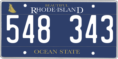 RI license plate 548343