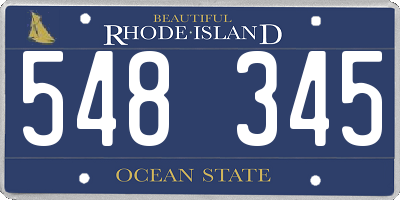 RI license plate 548345