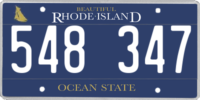 RI license plate 548347