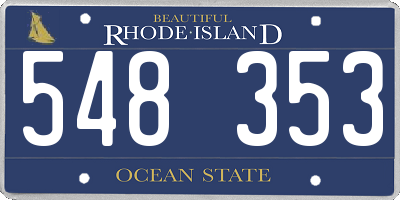 RI license plate 548353