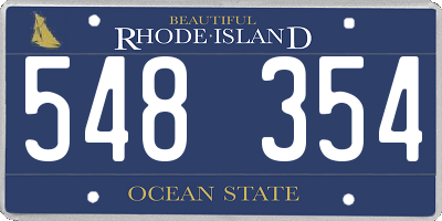 RI license plate 548354