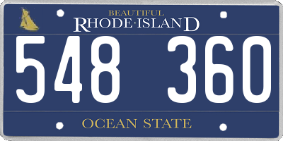 RI license plate 548360