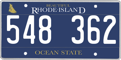 RI license plate 548362