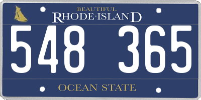 RI license plate 548365