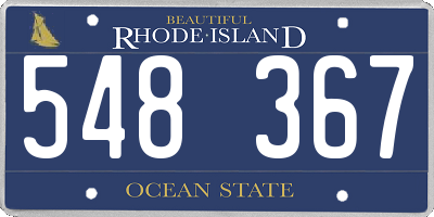 RI license plate 548367