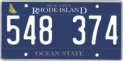 RI license plate 548374