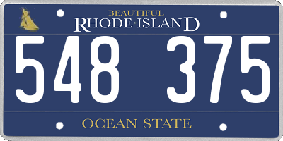 RI license plate 548375