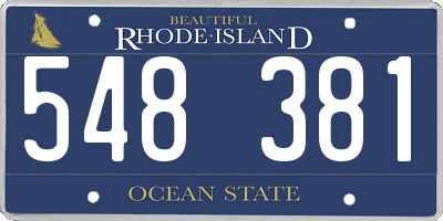 RI license plate 548381