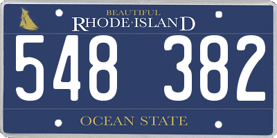 RI license plate 548382
