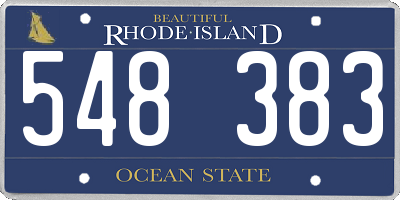 RI license plate 548383