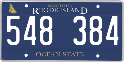 RI license plate 548384