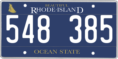 RI license plate 548385