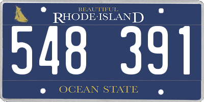 RI license plate 548391
