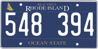 RI license plate 548394