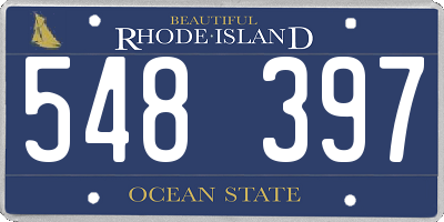 RI license plate 548397