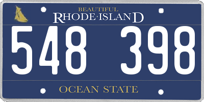 RI license plate 548398