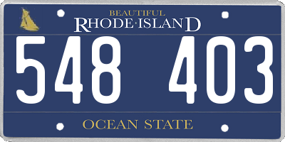 RI license plate 548403