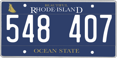 RI license plate 548407