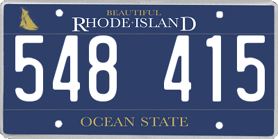 RI license plate 548415