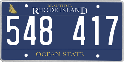 RI license plate 548417