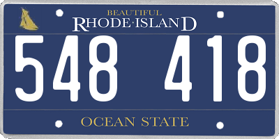RI license plate 548418