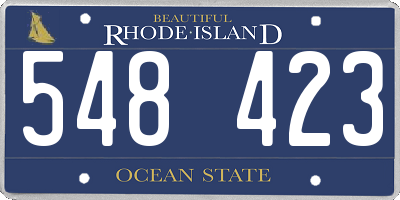 RI license plate 548423