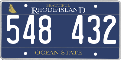 RI license plate 548432