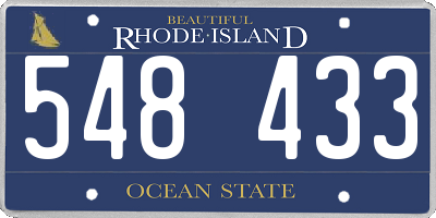 RI license plate 548433