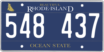 RI license plate 548437
