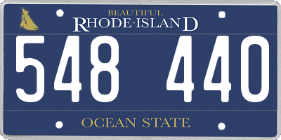 RI license plate 548440