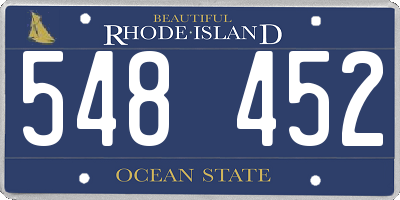 RI license plate 548452