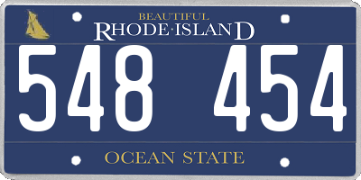 RI license plate 548454
