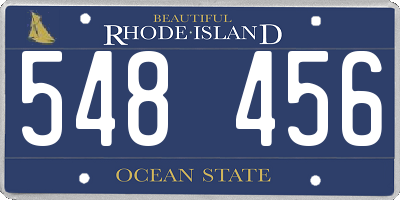 RI license plate 548456