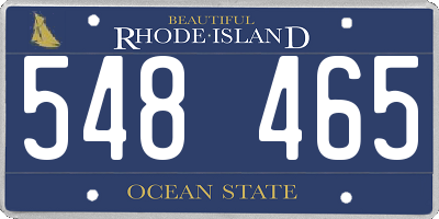 RI license plate 548465