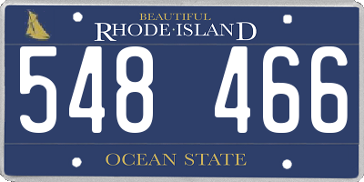 RI license plate 548466