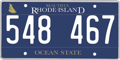 RI license plate 548467